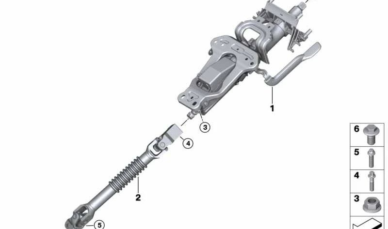Ajuste mecánico de columna de dirección OEM 32306864826 para BMW F22, F45, F45N, F46, F46N, F48, F48N, F49, F49N, F39. Original BMW.