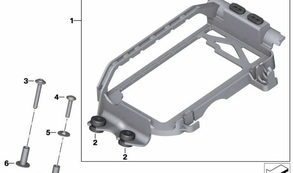 Soporte de unidad de control OEM 13617717845 para BMW Motorrad HP4. Original BMW Motorrad.
