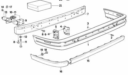 Moldura lateral derecha para BMW Serie 3 E30 (OEM 51121945928). Original BMW.