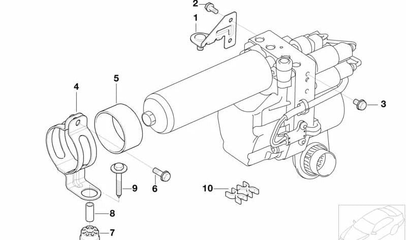 Soporte hidráulico de módulo ABS OEM 21532282256 para BMW E46. Original BMW.