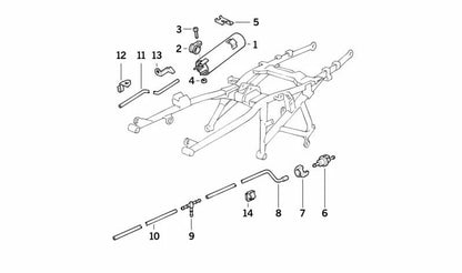 Soporte válvula de ventilación del depósito OEM 13901717292 para BMW E30, E36, E34, E24, E32, E38, E31, Z1. Pieza original BMW.