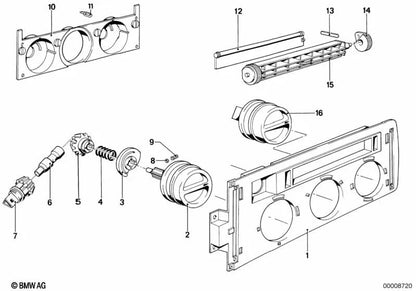 Pulsante di temperatura per BMW 6 E24 Serie (OEM 64111360310). BMW originale