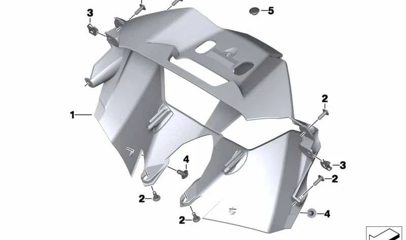 Moldura trasera central OEM 46637725001 para BMW Motorrad C 650 GT. Original BMW Motorrad.