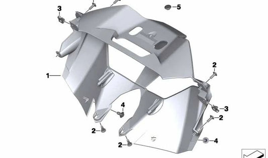 Moldura trasera central OEM 46637725001 para BMW Motorrad C 650 GT. Original BMW Motorrad.