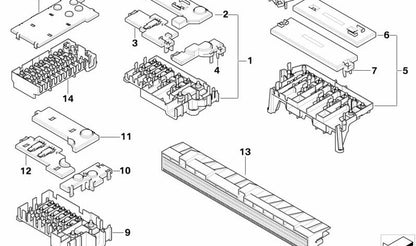 Caja portafusibles 8-vías OEM 61108365530 para BMW E39, E38. Original BMW.