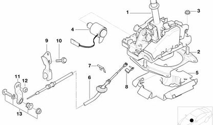 Cable de cambio de marchas OEM 25167505201 para BMW E46. Pieza original BMW.