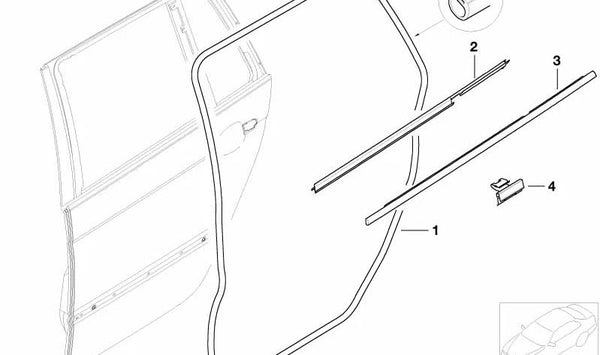 Cubierta de pozo exterior izquierda OEM 51347890693 para BMW Serie 3 E46 316i, 318i, 318d... y más. Original BMW.