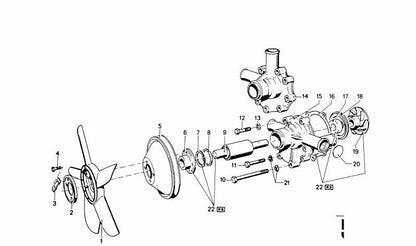 Ventilador de refrigeración OEM 11521255505 para BMW E23, E24, E28, E30, E32, E34. Original BMW.