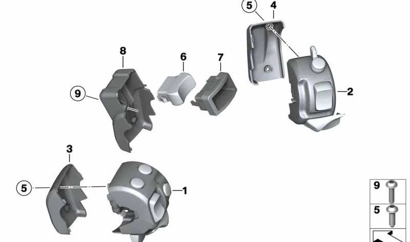 Interruptor combinado izquierdo OEM 61317703709 para motos BMW R1200R (K27). Original BMW Motorrad.