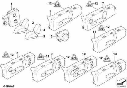 Linke Vordersitzeinstellung für BMW 5 E60 -Serie, E61 x5 E70, x6 E71 (OEM 61319275063). Original BMW.