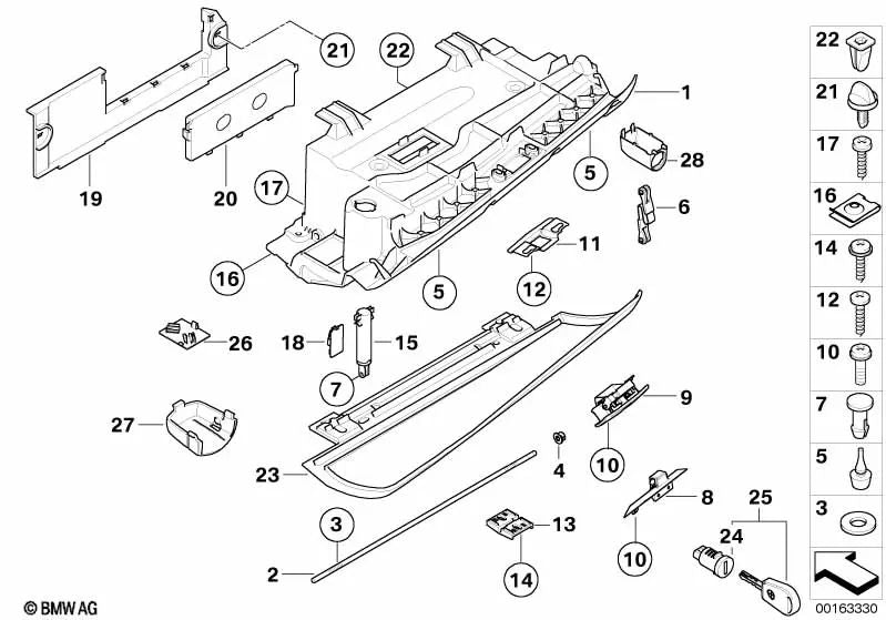 Feche a parte superior do BMW E60, E60N, E61N (OEM 51169126662). BMW original.