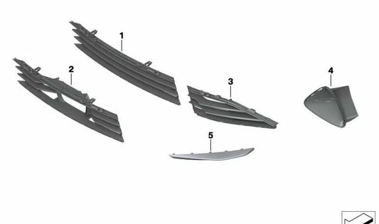 Deflettore dell'aria a destra OEM 51117489464 per la BMW 8 G16 Serie (Gran Coupé). BMW originale