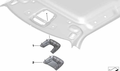Moldura centro de funciones techo gris OEM 61319291861 para MINI F56, F55, Clubman F54, Countryman F60... y más. Original MINI.