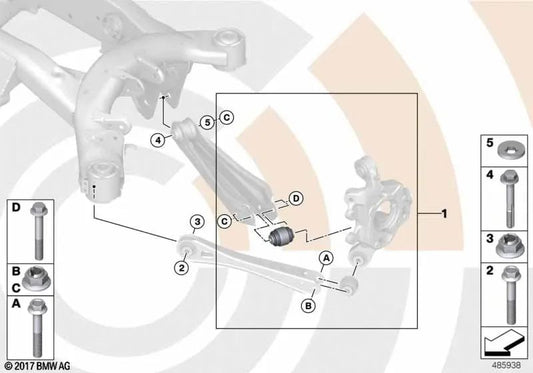 Reparo de jogos de articulação esférica para BMW X3 F25, X4 F26 (OEM 3332457418). BMW original.