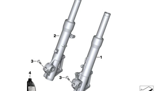 Rama de la horquilla delantera izquierda OEM 31429444819 para motos BMW CCE04 (K07) y más. Original BMW Motorrad.