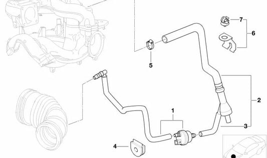 Válvula de corte de aire OEM 11611435988 para BMW E46. Original BMW.