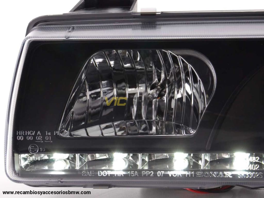 Faros De Luz Diurna Luces Conducción Led Bmw Serie 3 E36 Limo / Touring Negro Para Volante A La