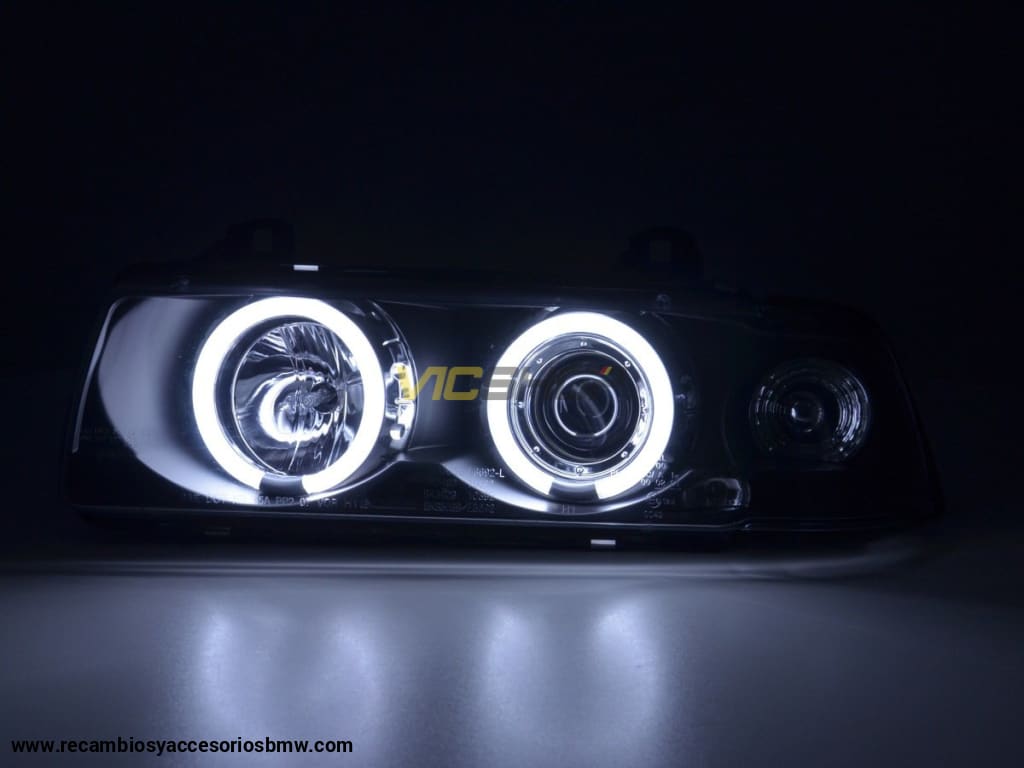 Juego De Faros Angel Eyes Ccfl Bmw Serie 3 E36 Coupe / Cabrio 92-98 Negro Lights > Headlights