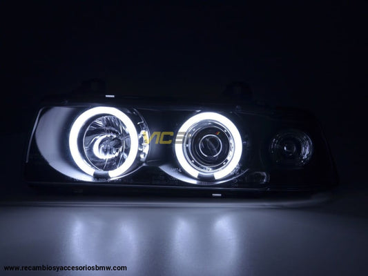 Juego De Faros Angel Eyes Ccfl Bmw Serie 3 E36 Coupe / Cabrio 92-98 Negro Lights > Headlights