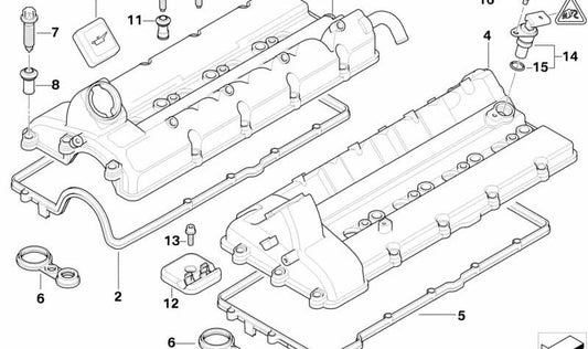 Elemento de fijación OEM 11122248423 para BMW E38 y E65. Pieza original BMW.