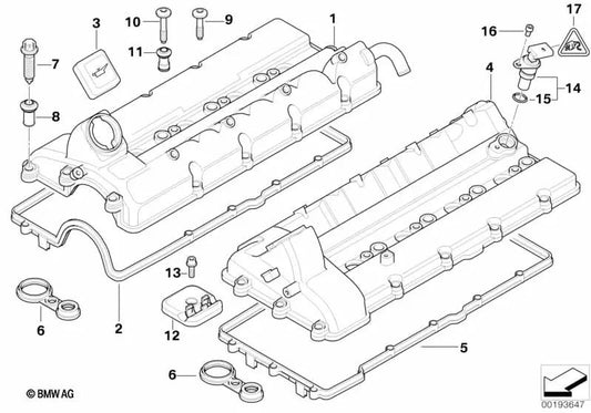 Junta de perfil para BMW Serie 7 E38, E65 (OEM 11122248372). Original BMW.