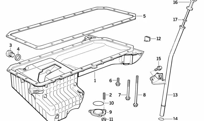 Tubo guía OEM 11432243604 para BMW E34. Original BMW.