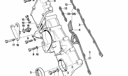 OEM 11140604100 Coperchio artigianale di distribuzione per BMW 114, 1502, 1600, 1600 GT, 1600 Ti, 2002. Compatibile con i modelli realizzati tra il 1966 e il 1977. BMW di sostituzione originale.