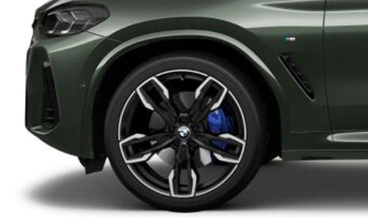 Llanta de aleación original BMW M Doble Radio 718 OEM 36107916272 para BMW X3 {G01, G01N} y X4 {G02, G02N}. Acabado bicolor negro brillante. Delantera 8,5x21 ET30. Original BMW.