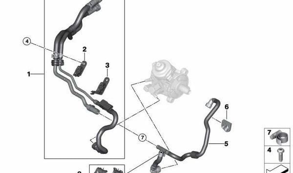 Clip triple para BMW Serie 2 F45, F46, F48, F39, Mini F54, F55, F56, F57, F60 (OEM 13538578354). Original BMW