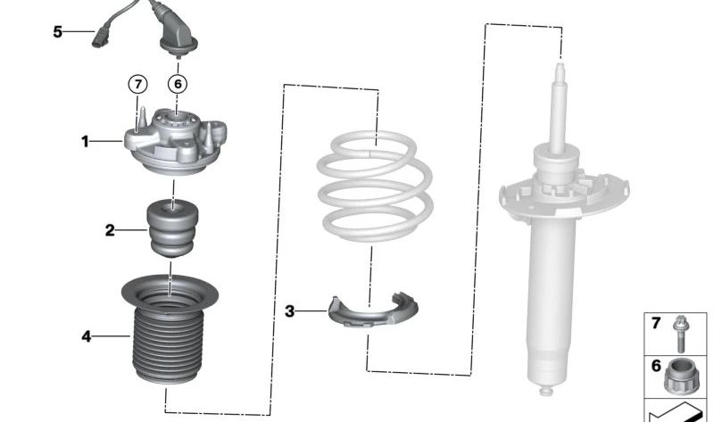 Tope de suspensión OEM 31338091402 para BMW 2er G87, 3er G80/G80N/G81/G81N, 4er G82/G82N/G83/G83N. Pieza original BMW.
