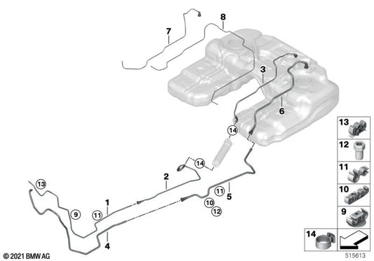 Pressure line for BMW E70, F15, F85, E71, F16, F86 (OEM 16117170952). Original BMW