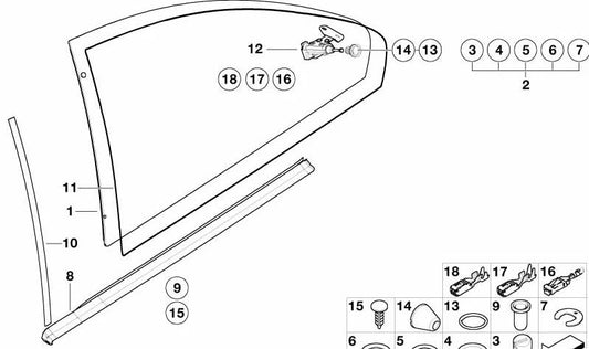 Paramento columna B izquierdo OEM 51365A097A3 para BMW Serie 3 (E46). Original BMW.