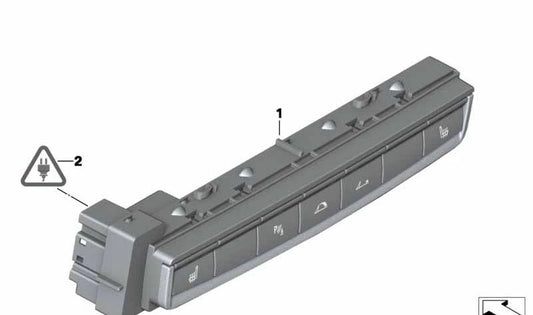 Módulo de botones consola central OEM 61319227820 para BMW F20, F21, F22, F23, F30, F31, F32, F33, F34, F36. Original BMW.