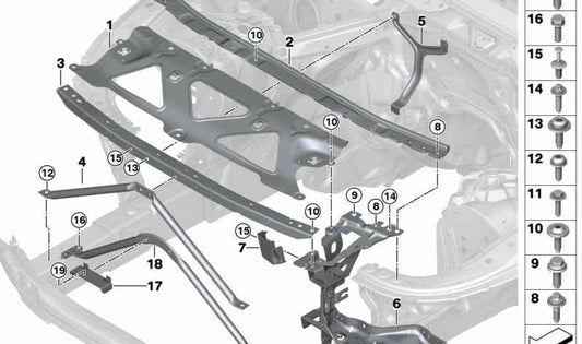 Frontqueranschluss für BMW G12, G12N (OEM 51647357208). Original BMW.