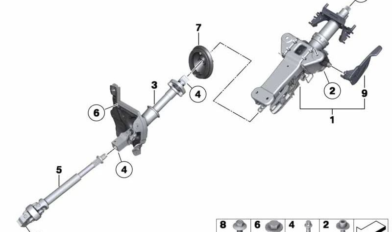 LEACANCA Regulation Column Address OEM 32306795462 for BMW F07, F07N, F10, F10N, F11, F11N, F18, F18N. Original BMW.