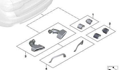 Embellecedores traseros M Performance OEM 51122449945 para BMW G32 {620d, 620d xDrive, 630d, 630d xDrive, 630i}. Original BMW.