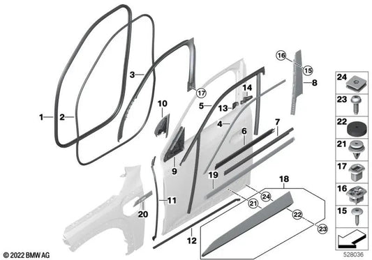 Linke Außenspiegelverpackung für BMW G09 (OEM 51219851019). Original BMW