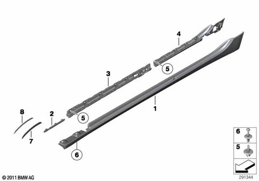 Ricezione sinistra per la BMW 5 F07 Series, F07N (OEM 51177201253). BMW originale