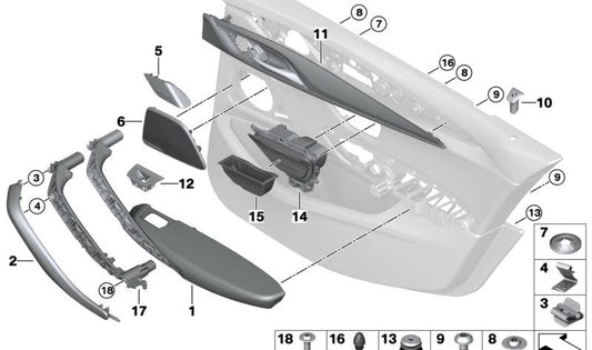 Rechte dekorative Form für BMW G30, G31 (OEM 51427488484). Original BMW