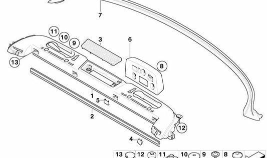 OEM 5146969915 Couverture gauche pour BMW E93. BMW d'origine.