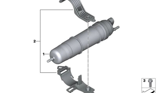 Prise en charge du filtre à carburant pour la série BMW 1 F70, série 2 U06, X1 U11, x2 U10 (OEM 13327925861). BMW d'origine.
