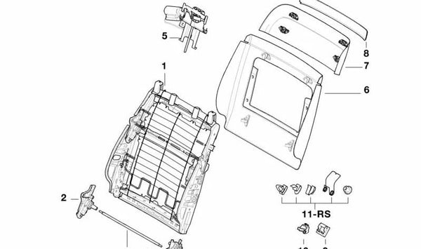 Soporte para reposacabezas eléctrico OEM 52107010145 para BMW E39, E38. Original BMW