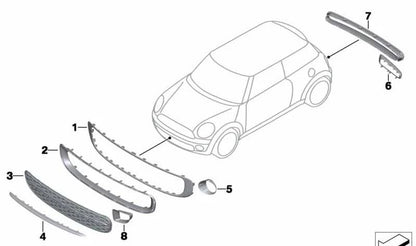 Paramento faro antiniebla izquierdo OEM 51117248791 para MINI R56 LCI, Clubman R55 LCI, Cabrio R57 LCI, Coupé R58, Roadster R59. Original MINI.