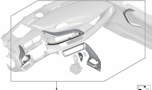 Carbon interior moldings for BMW I12 (OEM 51952412961). Genuine BMW