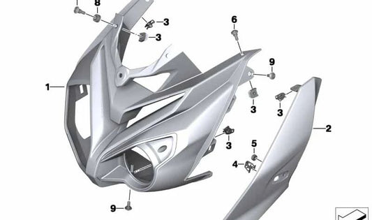 OEM 4663723396 Lighthouse Cover für BMW Motorrad S 1000 R (SK47) Modelle 0D02 (2013–2016) und 0d52 (2016–2020). Originaler BMW Motorrad.