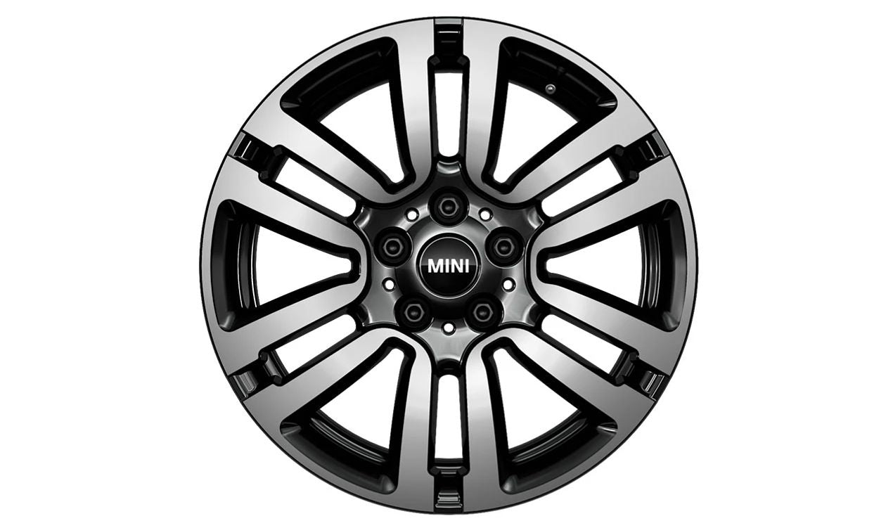Cerchio in lega 17" 7J ET54 Jet Black Uni OEM 36106873929 per MINI F55, F56, F57, F56 BEV, F56 LCI, F55 LCI, F57 LCI... e altro. MINI originale.