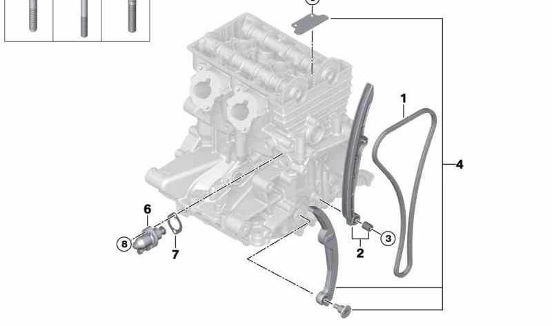 Tensor de cadena de distribución OEM 11318544896 para BMW i3 (I01). Original BMW.