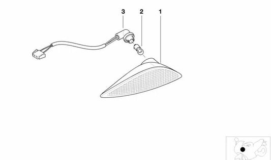 Portalampara delantero OEM 63132306841 para motos BMW R 1100 S, R 1100 RS. Original BMW Motorrad.
