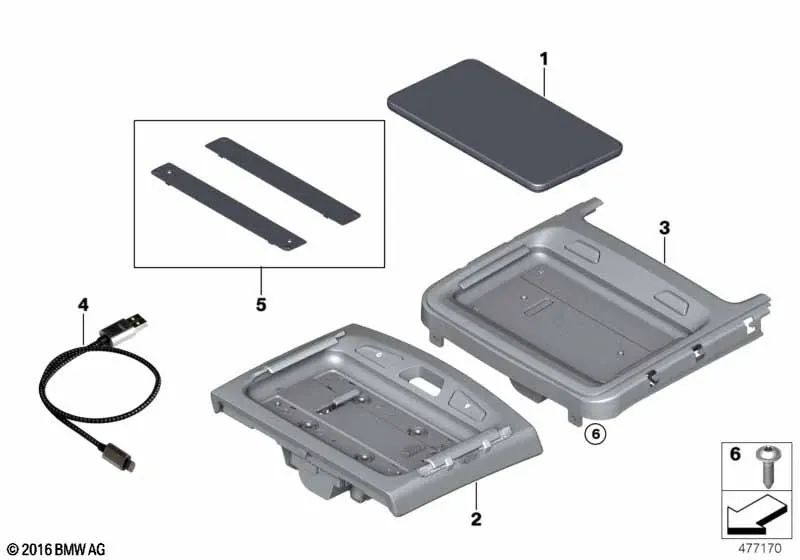 Snap-In-Adapter für Tablet für BMW 5 G38-Serie, G38N, 7 G11, G11N, G12N, G12N (OEM 84106803293). Original BMW.