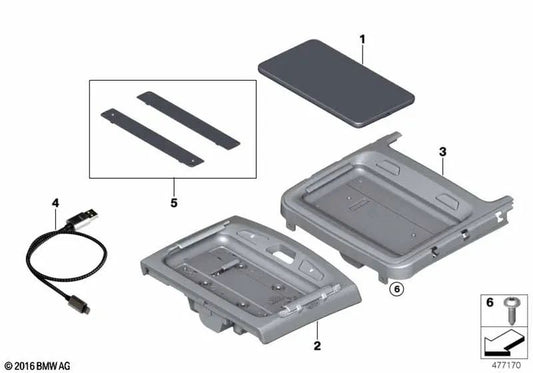 Snap-In-Adapter für Tablet für BMW 5 G38-Serie, G38N, 7 G11, G11N, G12N, G12N (OEM 84106803293). Original BMW.